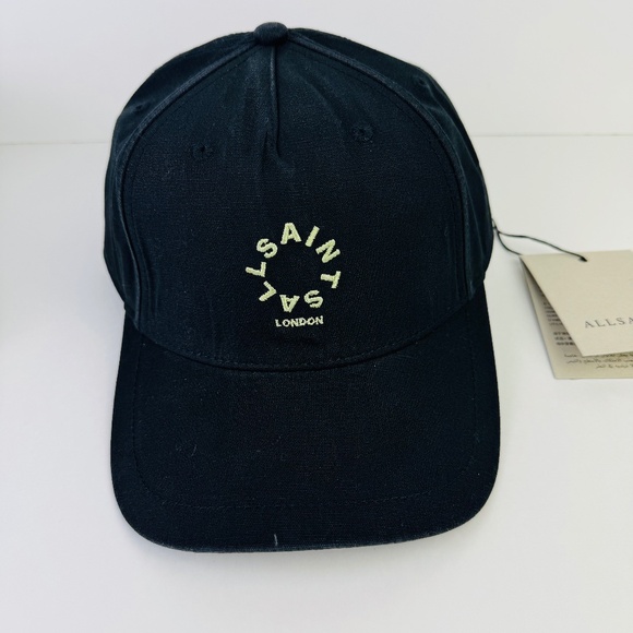 AllSaints London Haven Black Jade Green Baseball Cap W409XC Ships w/Original Box - Picture 1 of 10